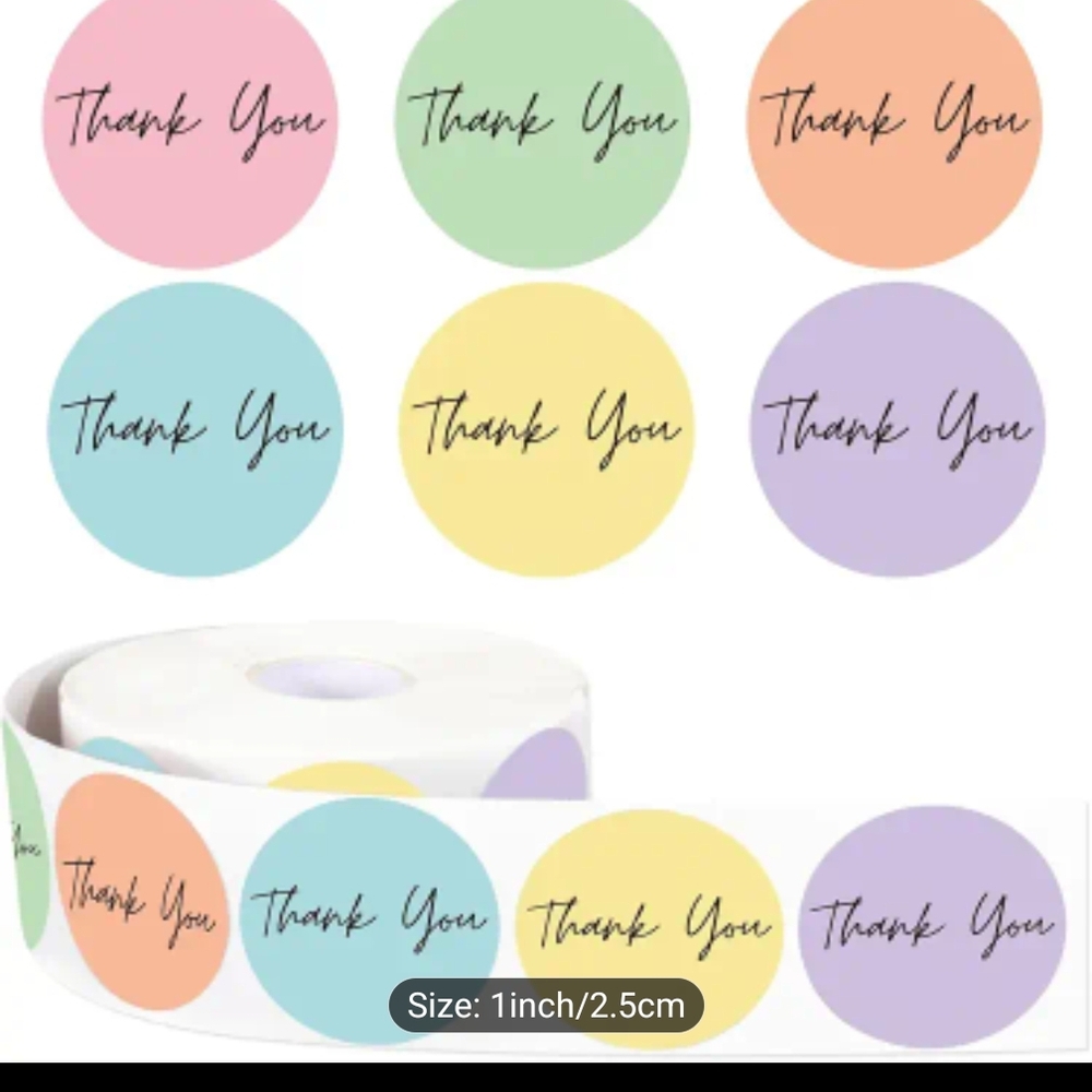 Colorful Thank You Sticker 500 Count New
